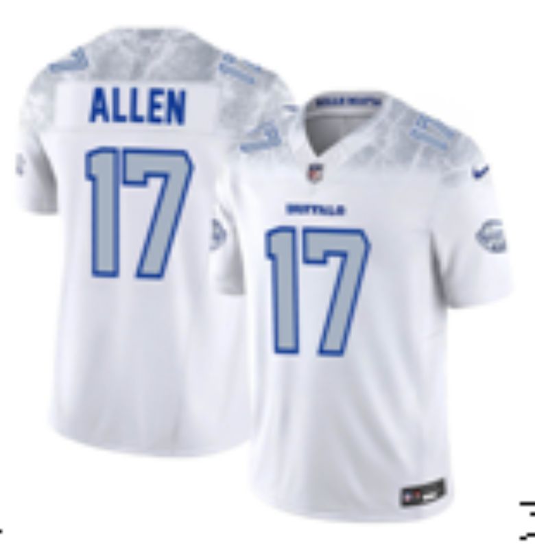 Men Buffalo Bills 17 Josh Allen Nike White 2025 Rivalries Collection Limited NFL Jersey